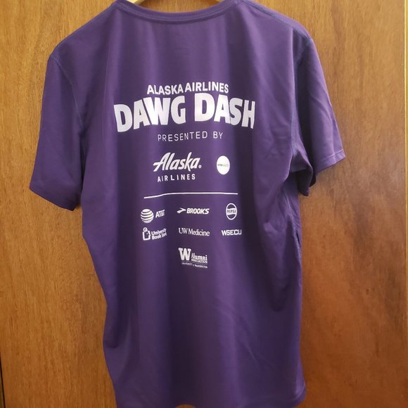 Brooks Run Happy Washington Huskies Dawg Dash T Shirt - Picture 2 of 9